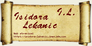 Isidora Lekanić vizit kartica